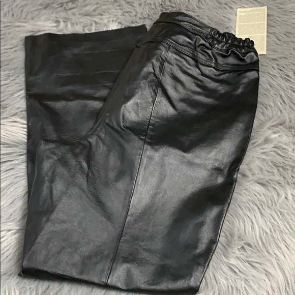 Vintage Pants - Vintage black leather pants women’s 16